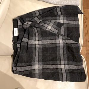 Wilfred (Aritzia) Black Plaid Wool Skirt